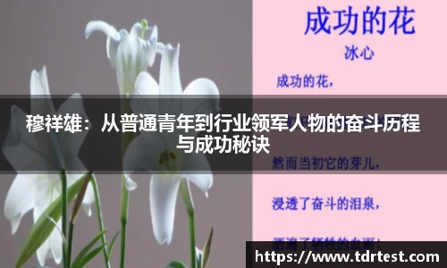 穆祥雄：从普通青年到行业领军人物的奋斗历程与成功秘诀